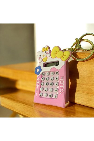 ÇERÇİ MELEK Hello Kitty Figured Keychain & Bag Ornament (with a Mini Calculator and Maze Game)
