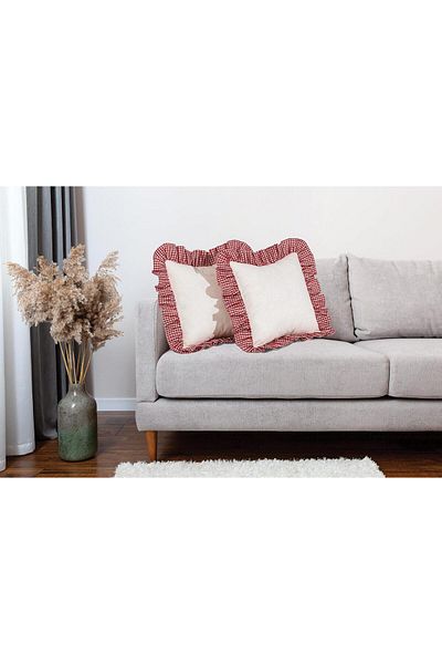 Erba kreasyon Husă de pernă din bumbac 100% bumbac cu volane vintage Husă de pernă boemă 43X43