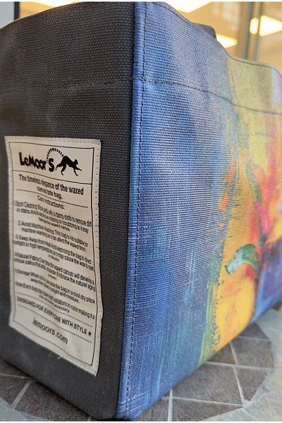 Lemoors Hibiscus Waxed Canvas Printed Multicolor Design Bag
