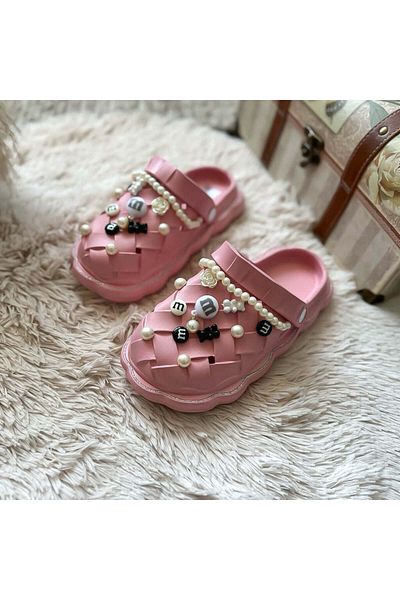 dehaine Women's casual slippers, comfortable, Clogs style, Pink, XF54