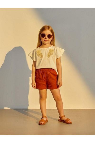 Zekids Girl's Ethnic Patterned Embroidered Design T-Shirt