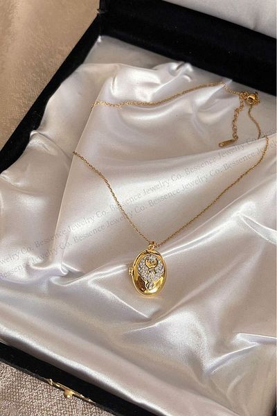 The Collection Italian Chain Tarnish-Free Steel Openable Alya Necklace Phoenix Zircon Stone Stainless Steel Necklace