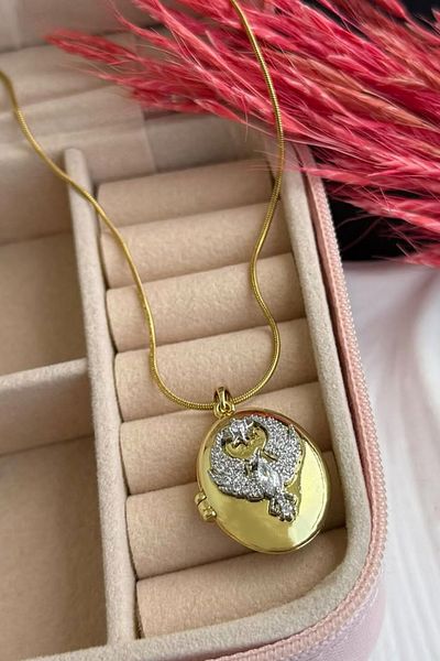 The Collection Italian Chain Tarnish-Free Steel Openable Alya Necklace Phoenix Zircon Stone Stainless Steel Necklace