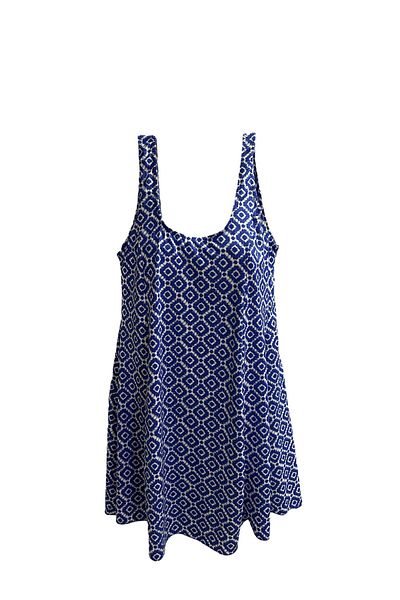 TooHot Women's Blue Patterned Bottom Shorts Dress Swimsuit