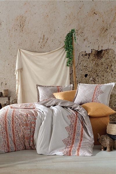 ŞENER HOME Clasy Ranforce Duvet Cover Set Double - Urban V1