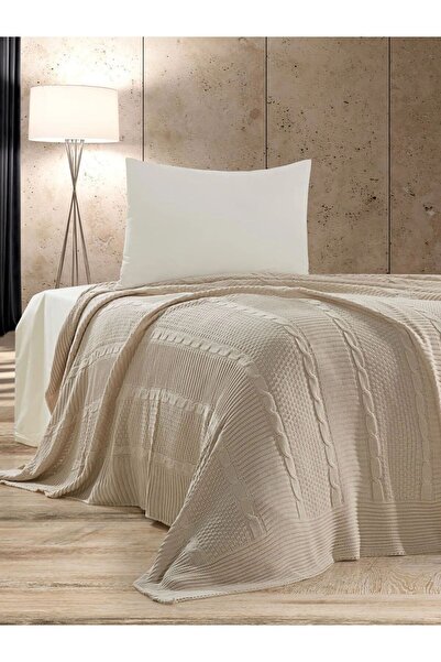 YGT Home Triko Örgülü Yatak Örtüsü Tek Kişilik 180x230 | Triko Tek Kişilik Battaniye-Koltuk Örtüsü 180x230