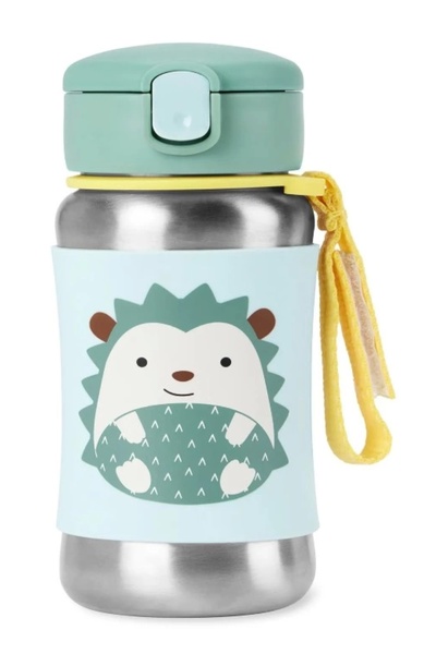 Skip Hop Zoo Stainless Steel Water Bottle with Straw 350 ml Hedgehog
