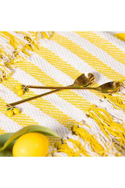 Flying Tiger Copenhagen 2'li Limon Detaylı Gold Tatlı Kaşığı