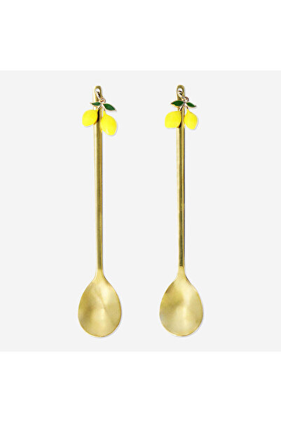 Flying Tiger Copenhagen 2'li Limon Detaylı Gold Tatlı Kaşığı