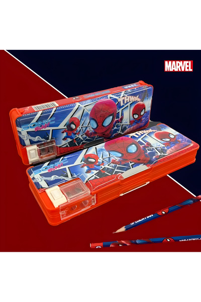 kardelen kırtasiye Örümcek Adam Spider-man Ultra Hafif Çok Fonksiyonlu Kalem Kutusu Çift Bölmeli Mıknatıslı Kalemlik