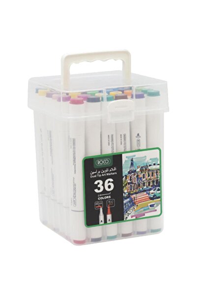 Roco Sketch Marker (36 Colors) Graphic Art Marker, Assorted Color, Twin Tip