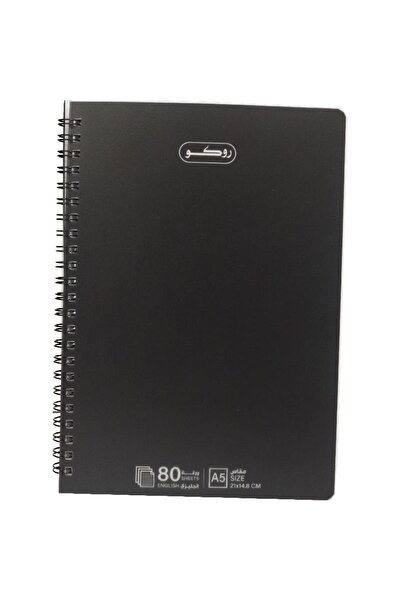 Roco دفتر ملاحظات، A5، 80 ورقة، مسطرين (إنجليزي)، أسود