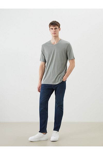 LC Waikiki New Season V-Neck Combed Cotton Men's T-Shirt - S5Fs72Z8