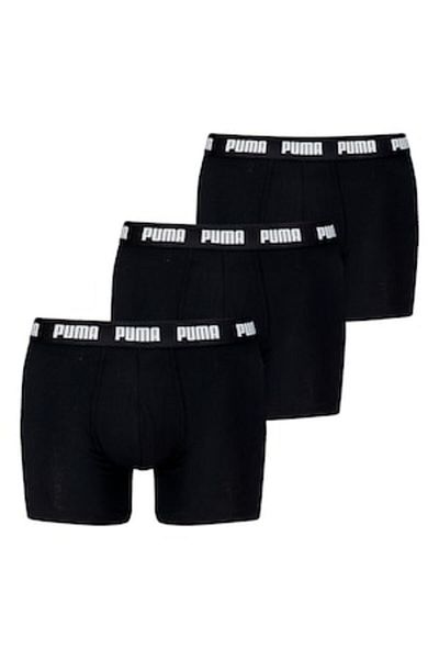 Puma , Set de boxeri cu banda logo in talie - 3 perechi, Alb, Negru, 2XL