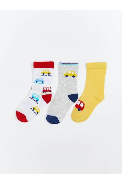 LC Waikiki Lcw Kids Printed Boy's Socks 3-Piece (W5)