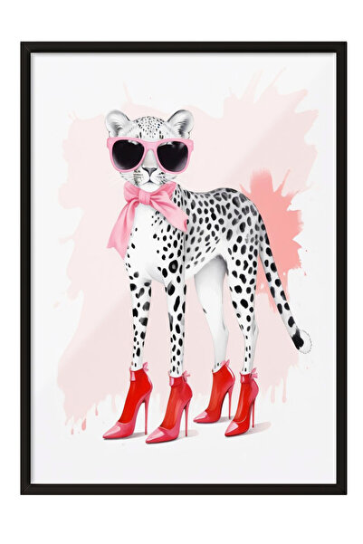 Zestia Tablou înrămat negru, câine cu ochelari de soare – Stil distractiv, de...