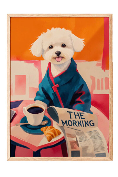 Zestia Εικόνα με ξύλινο πλαίσιο, Πορτρέτο σκύλου με κοστούμι, Διακόσμηση γραφ...