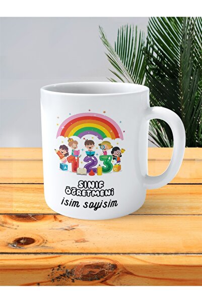 ART HEDİYE sınıf öğretmeni baskılı kupa bardak isimli kişiye özel bilgili min...