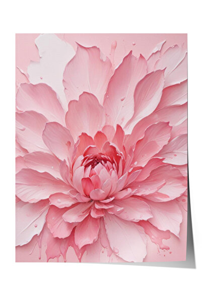 Zestia Poster fără ramă, Artă abstractă cu tușuri de pensulă – Tonuri de roz,...