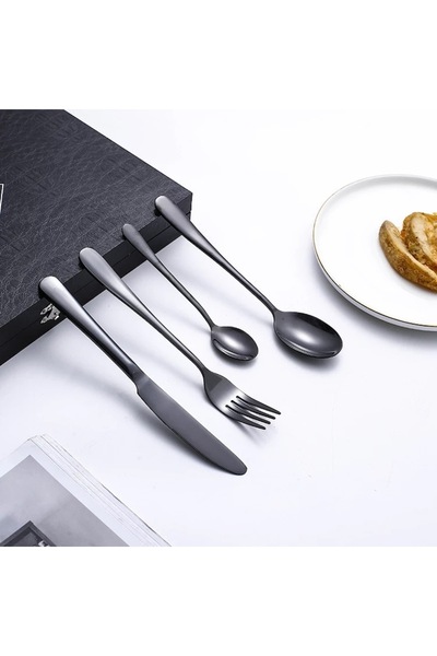 OME Set 24 cutlery Luxury, black