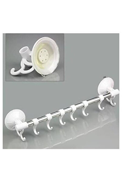 btm home Yeni Nesil Ekstra Güçlü Vantuzlu 8 Kancalı Sıvıya Dayanıklı Askılık