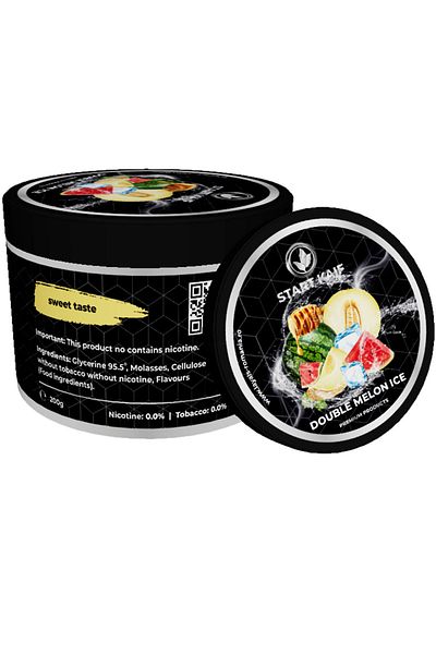 Start Kaif StartKaif Hookah Flavor, Double Melon Ice, made of cellulose, without nicotine or tobacco, 200g
