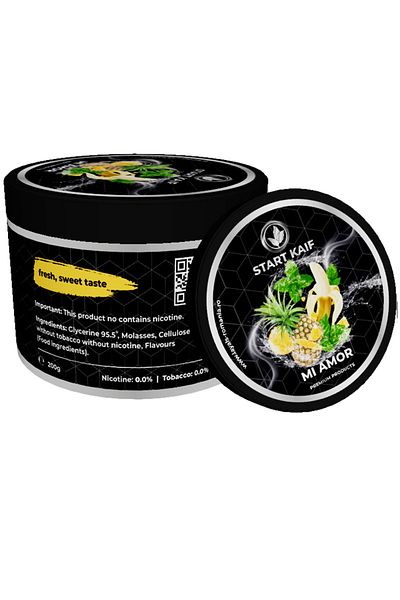 Start Kaif StartKaif Hookah Flavor, Mi Amor, made of cellulose, without nicotine or tobacco, 200g