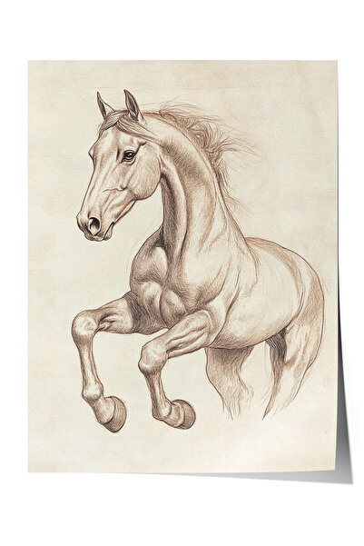 Zestia Poster fără ramă, Portretul calului singuratic – Stil artistic, Poster...