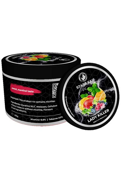 Start Kaif StartKaif Hookah Flavor, Lady Killer, made of cellulose, without nicotine or tobacco, 200g