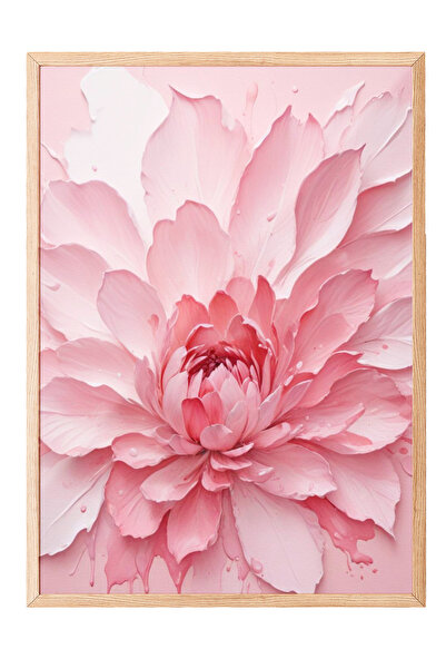 Zestia Tablou cu ramă din lemn, Artă abstractă cu tușuri de pensulă – Tonuri ...