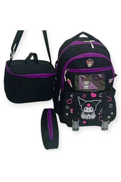 ROWAN ÇANTA First School Bag Set of 3 Character Patterned First School Bag with Pencil Case and Lunch Bag