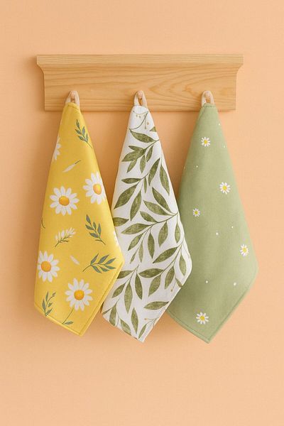 Alseko Concept Flora 04 35X50Cm 3 Pieces Cotton Kitchen Oven Towel