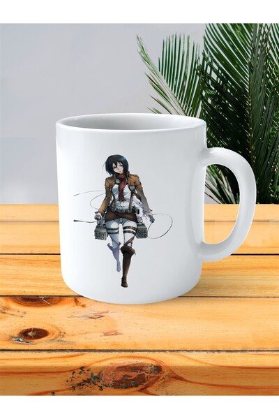 ART HEDİYE Shingeki no Kyojin Attack on Titan printed cup Mikasa Ackerman wit...