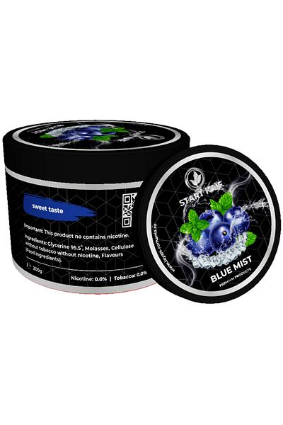 Start Kaif StartKaif Hookah Flavor, Blue Mist, made of cellulose, without nicotine or tobacco, 200g