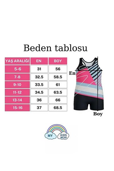 gnygiyim Girls' Swimsuit with Swim Shorts