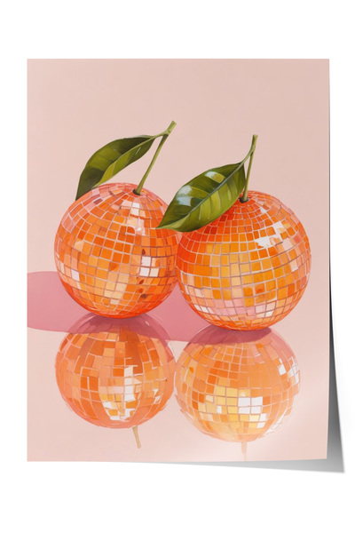 Zestia Poster fără ramă, Ilustrație cu portocale mandarine, Poster decorativ ...