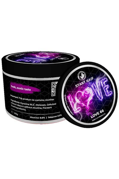 Start Kaif StartKaif Hookah Flavor, Love 66, made of cellulose, without nicotine or tobacco, 200g