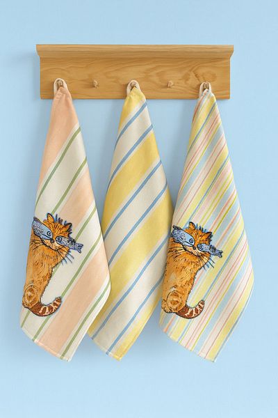 Alseko Concept Fish on the Eyes 35X50Cm 3 Pieces Cotton Kitchen Oven Towel