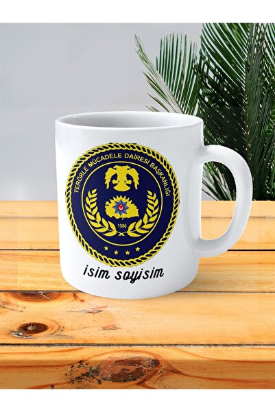 ART HEDİYE polis baskılı kupa bardak isimli kişiye özel tem terörle mücadele