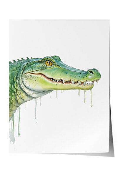 Zestia Poster fără ramă, ilustrație umoristică cu crocodil care se agață, pos...