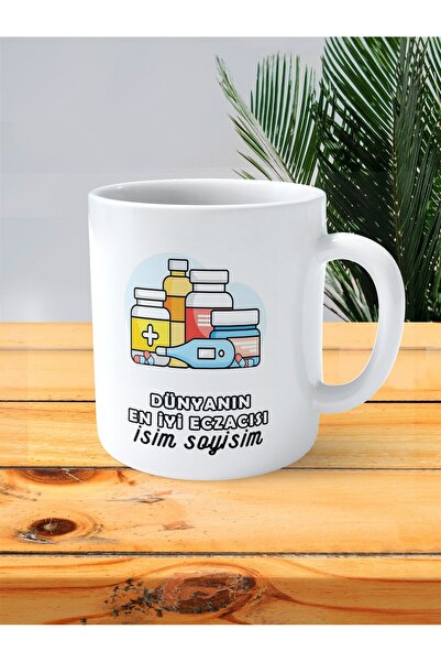 ART HEDİYE dünyanın en iyi eczacısı eczane baskılı kupa bardak isimli kişiye ...