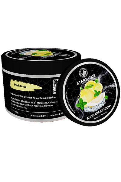 Start Kaif StartKaif Hookah Flavor, Bucharest Night, made of cellulose, without nicotine or tobacco, 200g