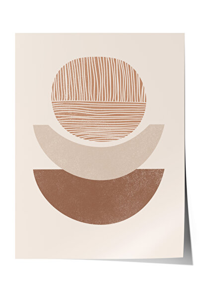 Zestia Plakat bez okvira, bež boja, moderni oblici, apstraktni crtež, poster ...