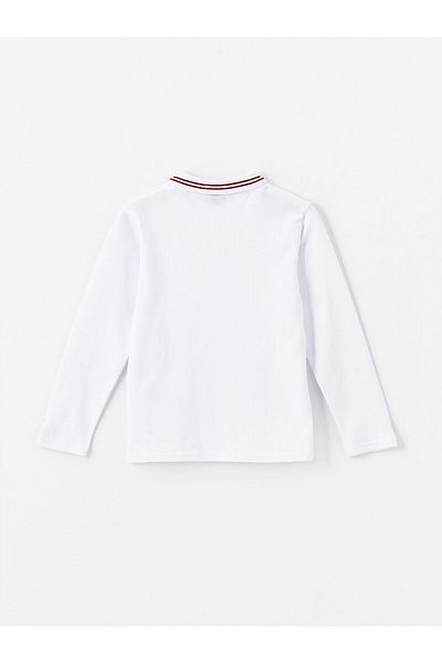 LC Waikiki Tricou de bază cu mânecă lungă pentru băiat cu gât polo
