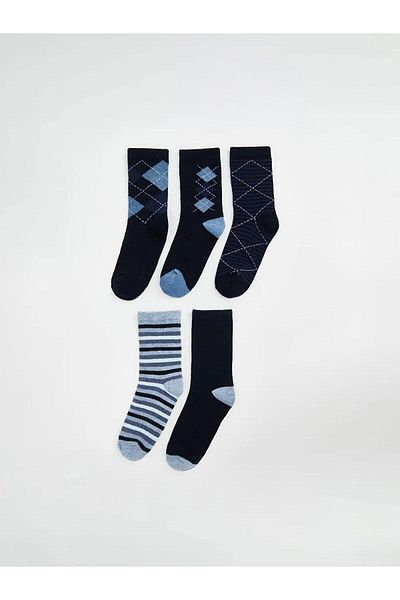 LC Waikiki Șosete pentru băieți cu model LCW Kids, pachet de 5 (W5)