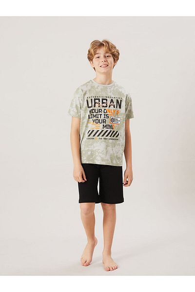 LC Waikiki New Season Crew Neck Boys' Shorts Pajama Set - S5Eu94Z4