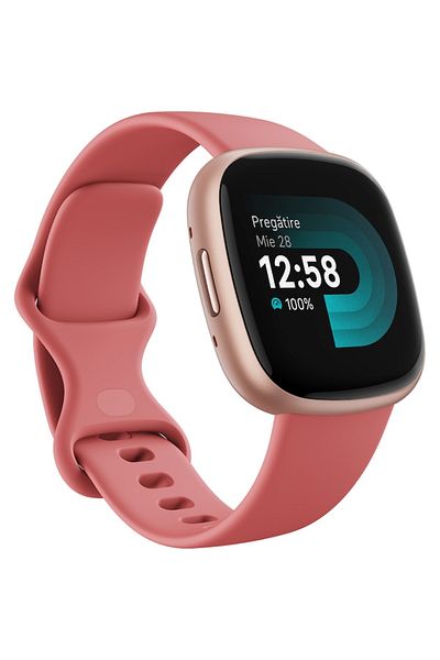 Fitbit Ceas inteligent Versa 4 roz nisipos / roz cupră aluminiu