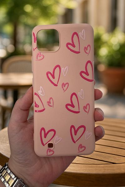 Vip Case Realme C11 - حافظة مطاطية كلاسيكية ممتصة للصدمات من السيليكون بنمط قلب وردي277