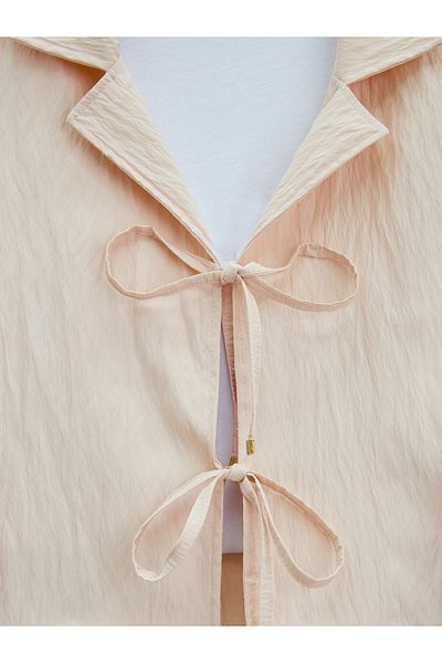 Modamorfo Double Breasted Collar Double Lace Skirt Suit -Beige