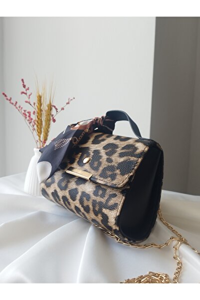 VivazzaLuxe Μίνι γυναικεία τσάντα χειρός και ώμου με χρυσό λουράκι με σχέδιο λεοπάρ – άγρια και κομψή αφή
